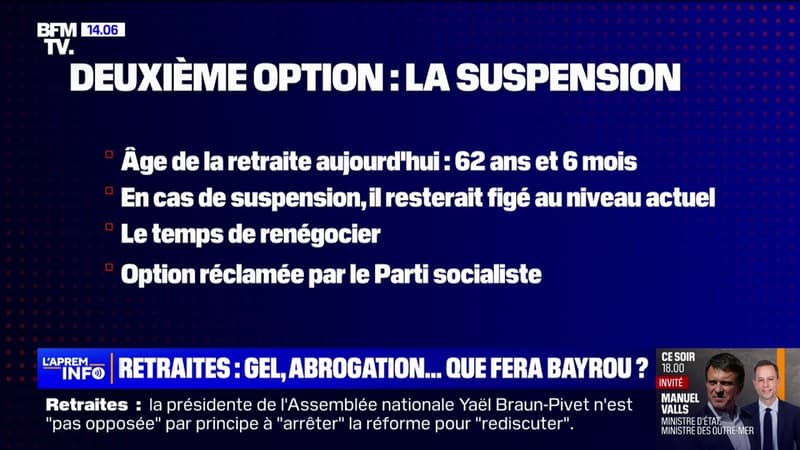 Retraites: gel, abrogation... que fera François Bayrou ?