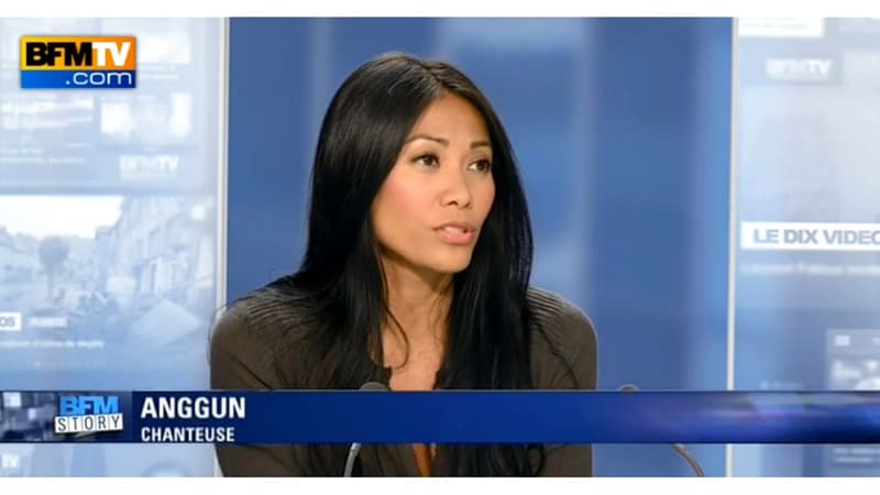 La chanteuse Anggun sur le plateau de BFMTV.