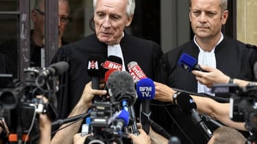 Les avocats de Murielle Bolle, Jean-Paul Teissonniere et Christophe Ballorin le 4 août 2017