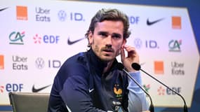 Antoine Griezmann lors de la conférence de presse de l'équipe de France le 30 mai 2024