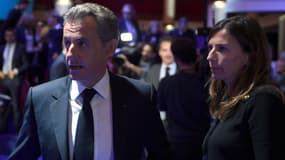 Nicolas Sarkozy et sa conseillère communication Véronique Waché, le 3 novembre 2016.