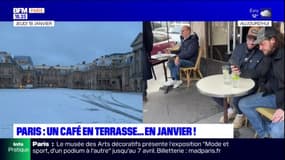 Paris: un café en terrasse au mois de janvier
