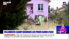 Val-de-Marne: l'Yerres déborde à Villeneuve-Saint-Georges, les riverains les pieds dans l'eau