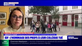 Déborah Caquet, professeure d'histoire géo en Essonne et présidente des Clionautes, s’exprime sur l’hommage des professeurs envers leur collègue tué à Arras