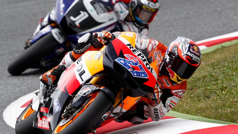 Casey Stoner devant Jorge Lorenzo