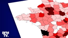 Le taux d'incidence hebdomadaire par département