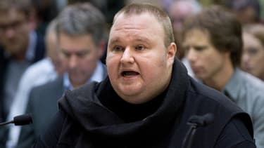 Kim Schmitz alias Kim Dotcom lors de son audience face au Premier ministre néo-zélandais, le 3 juillet 2013.