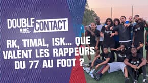 Les rappeurs RK, Timal, ISK, SenSey' et Negrito lors d'un match de foot à Champs-sur-Marne en septembre 2024
