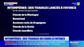 Intempéries dans le Var: des travaux dans le pays de Fayence