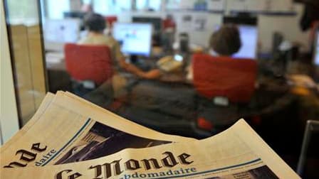 Selon une source interne au journal, les journalistes du Monde se sont massivement prononcés en faveur de l'offre de reprise présentée le banquier d'affaires Matthieu Pigasse, le mécène Pierre Bergé et le fondateur de Free Xavier Niel. /Photo prise le 25