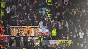 Le parcage des supporters lillois lors du match Celta Vigo-Lille (2-1, Ligue Europa), le 22 janvier 2026