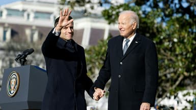Emmanuel Macron et Joe Biden à la Maison Blanche, le 1er décembre 2022.