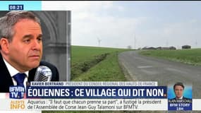 Éoliennes: "Ça coûte les yeux de la tête, ça ne crée pas d'emploi et ça détruit nos paysages.", s'oppose Xavier Bertrand