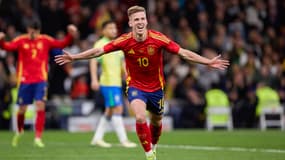 Dani Olmo lors d'Espagne-Brésil, le 27 mars 2024