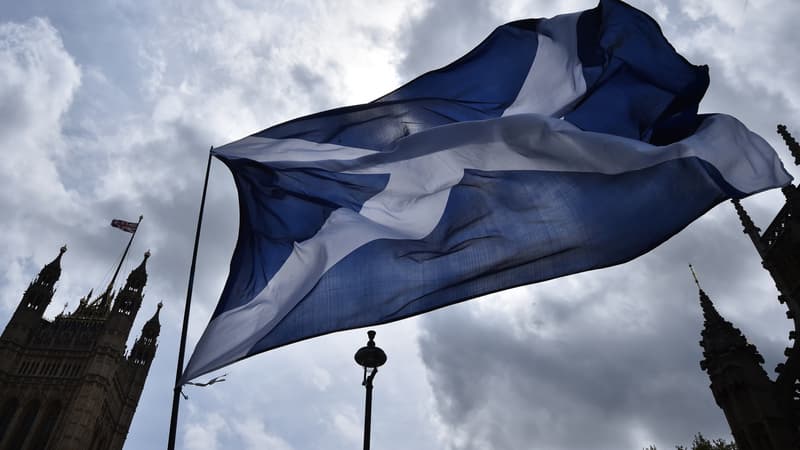Le drapeau écossais, à Londres le 11 mai 2015
