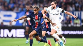 Barcola face à Rabiot lors de OM-PSG le 27 octobre 2024