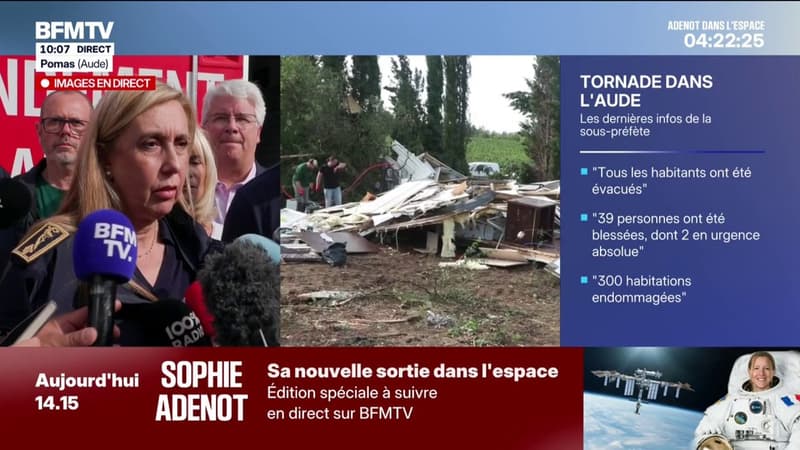 Tornade dans l'Aude: la sous-préfète fait état de "39 personnes blessées", dont "deux urgences absolues"