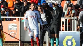 Melvin Bard et Rudi Garcia, à Lorient le 27 septembre 2020