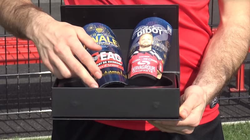 Les protèges-tibias fabriqués par Nicolas Benezet (Guingamp)