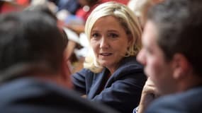 La présidente du Rassemblement National, Marine Le Pen, lors d'une session de questions au gouvernement à l'Assemblée Nationale, le 22 octobre 2019