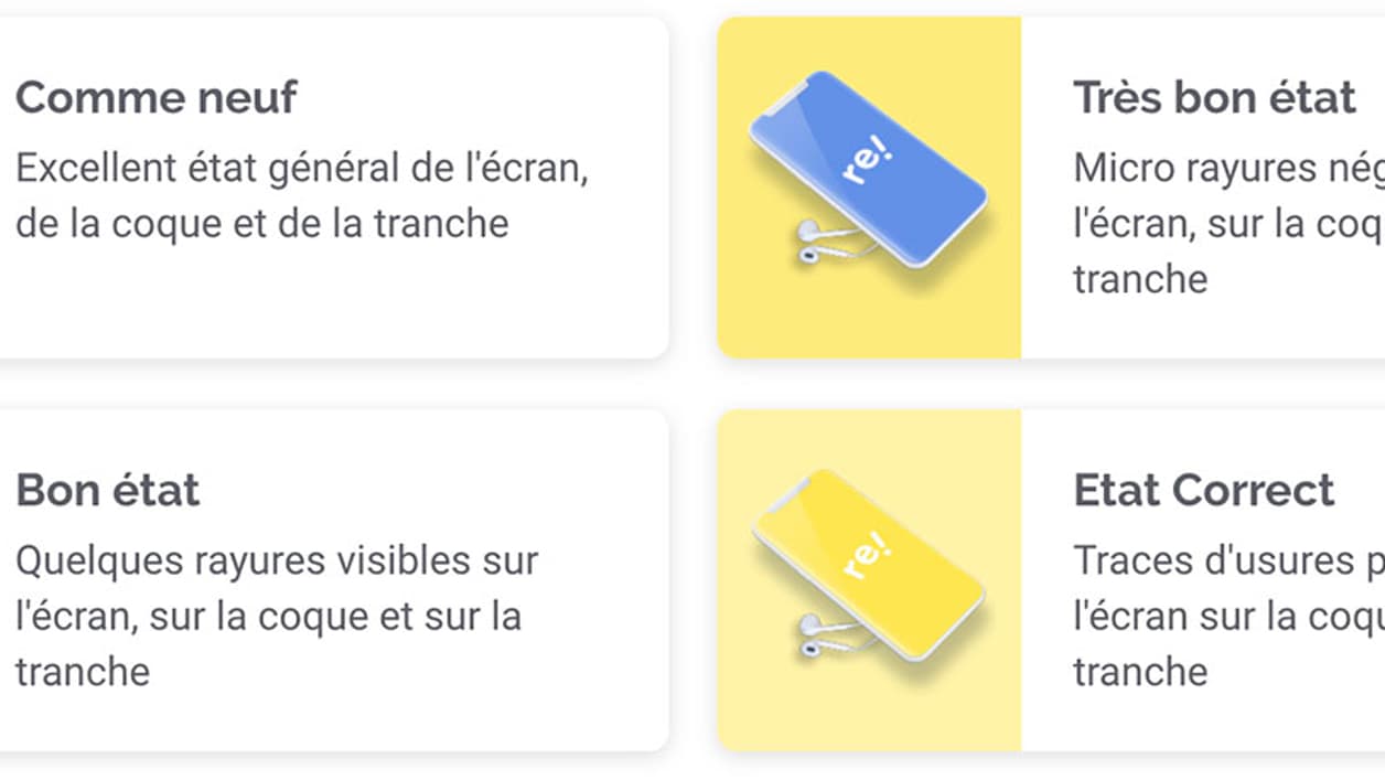 Les différentes catégories du site Recommerce Les différentes catégories du site Recommerce