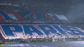 La banderole des supporteurs parisiens lors de la finale de Ligue des champions à Munich