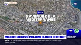 Nice: un homme de 20 ans blessé par arme blanche aux Moulins dans la nuit de lundi à mardi