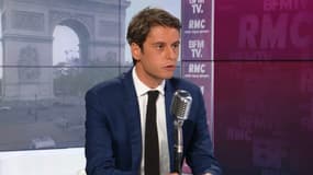 Le porte-parole du gouvernement, Gabriel Attal, sur BFMTV-RMC, le 19 mai 2021.