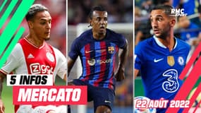 Ziyech, Koundé, Meunier... Les 5 infos mercato du 22 août à la mi-journée 