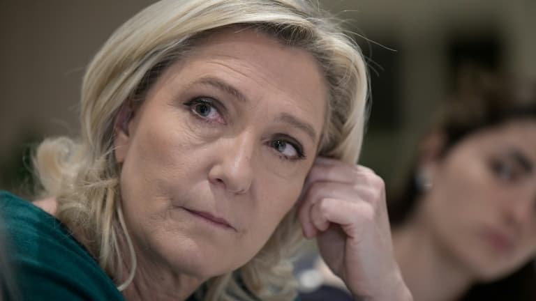 La candidate du Rassemblement national (RN) à la présidentielle Marine Le Pen le 4 novembre 2021 à Mulhouse
