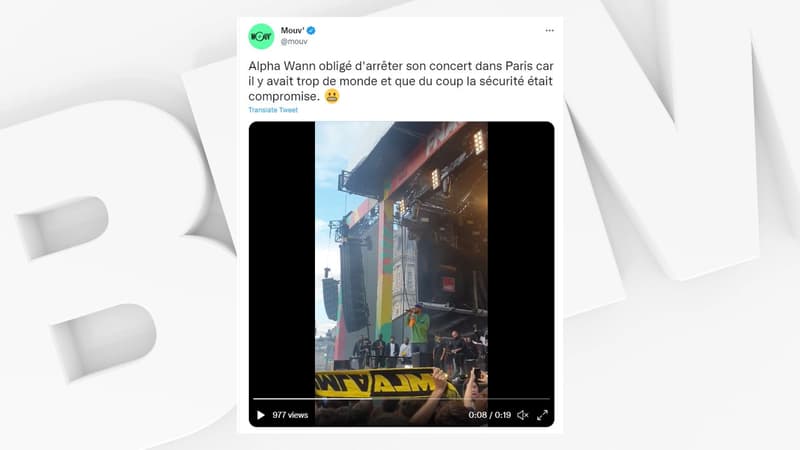 Le concert du rappeur Alpha Wann a été arrêté après un mouvement de foule.