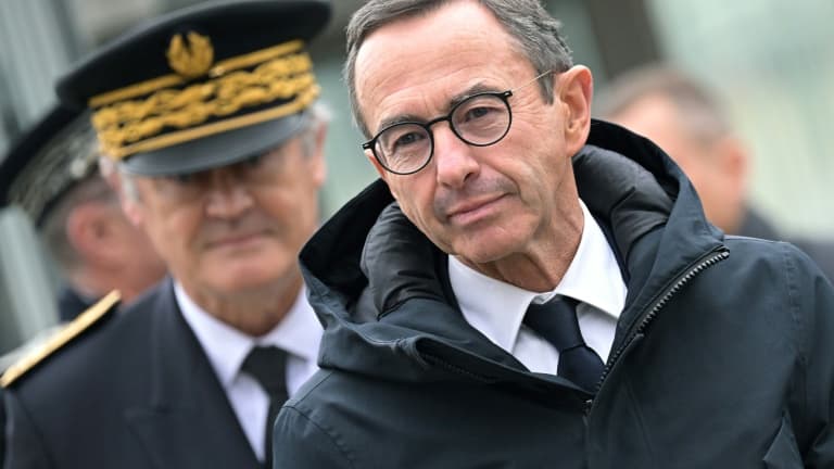 Le ministre de l'Intérieur Bruno Retailleau en visite à Rennes, le 1er novembre 2024 en Ille-et-Vilaine. (Photo d'archive)