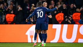 Célébration O. Dembélé et K. Mbappé