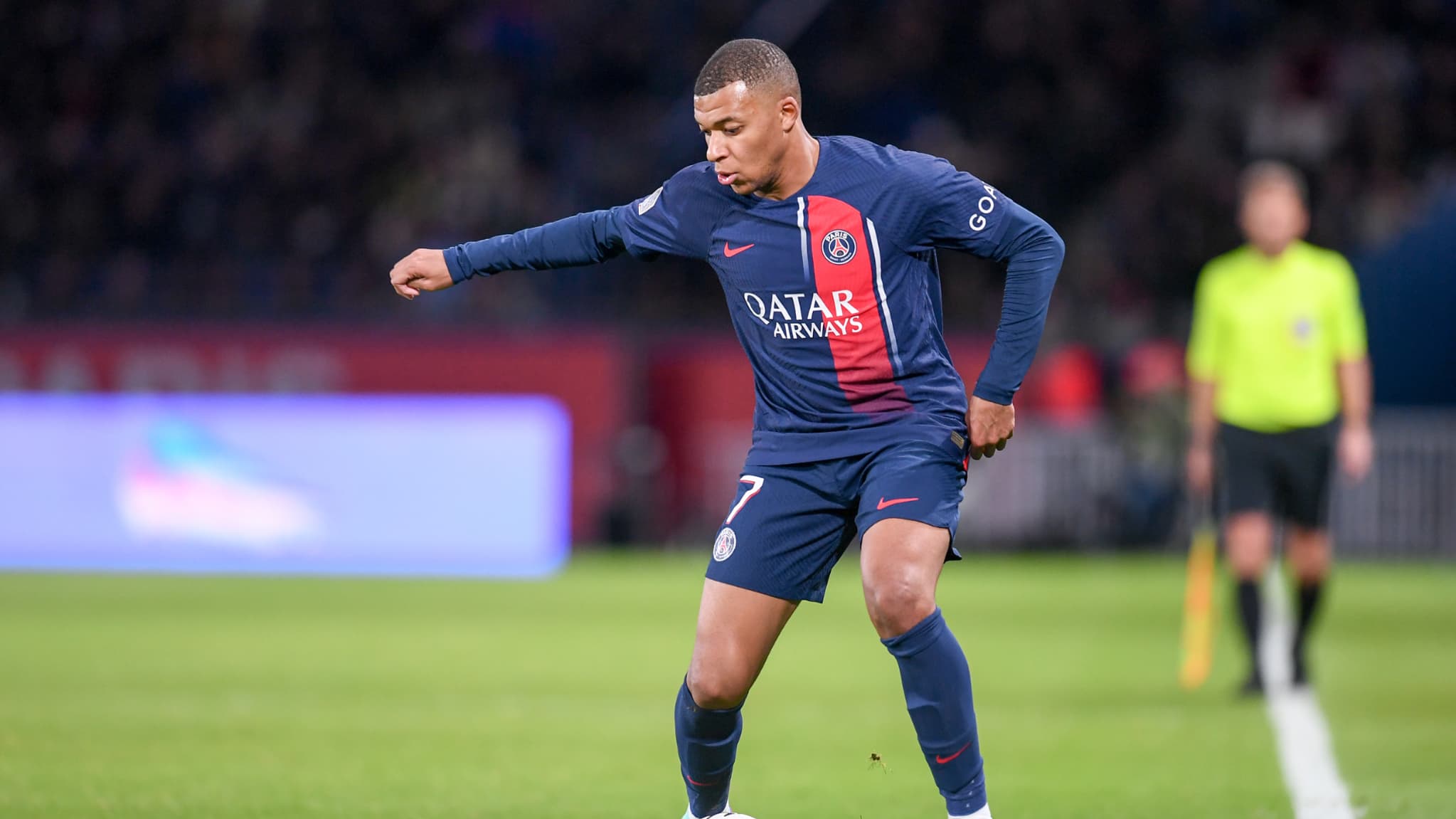 Kylian Mbappé lors de PSG-Montpellier (3-0, 11e journée de Ligue 1), le 3 novembre 2023 Kylian Mbappé lors de PSG-Montpellier (3-0, 11e journée de Ligue 1), le 3 novembre 2023