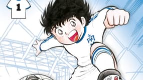 Détail de la couverture du premier tome du manga "Captain Tsubasa"