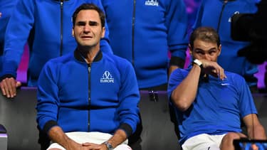 Roger Federer et Rafael Nadal en pleurs