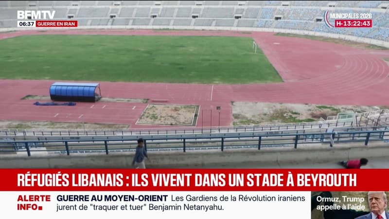 "On a dû quitter notre maison à cause des bombes": un centre d'accueil pour réfugiés ouvert dans un stade à Beyrouth