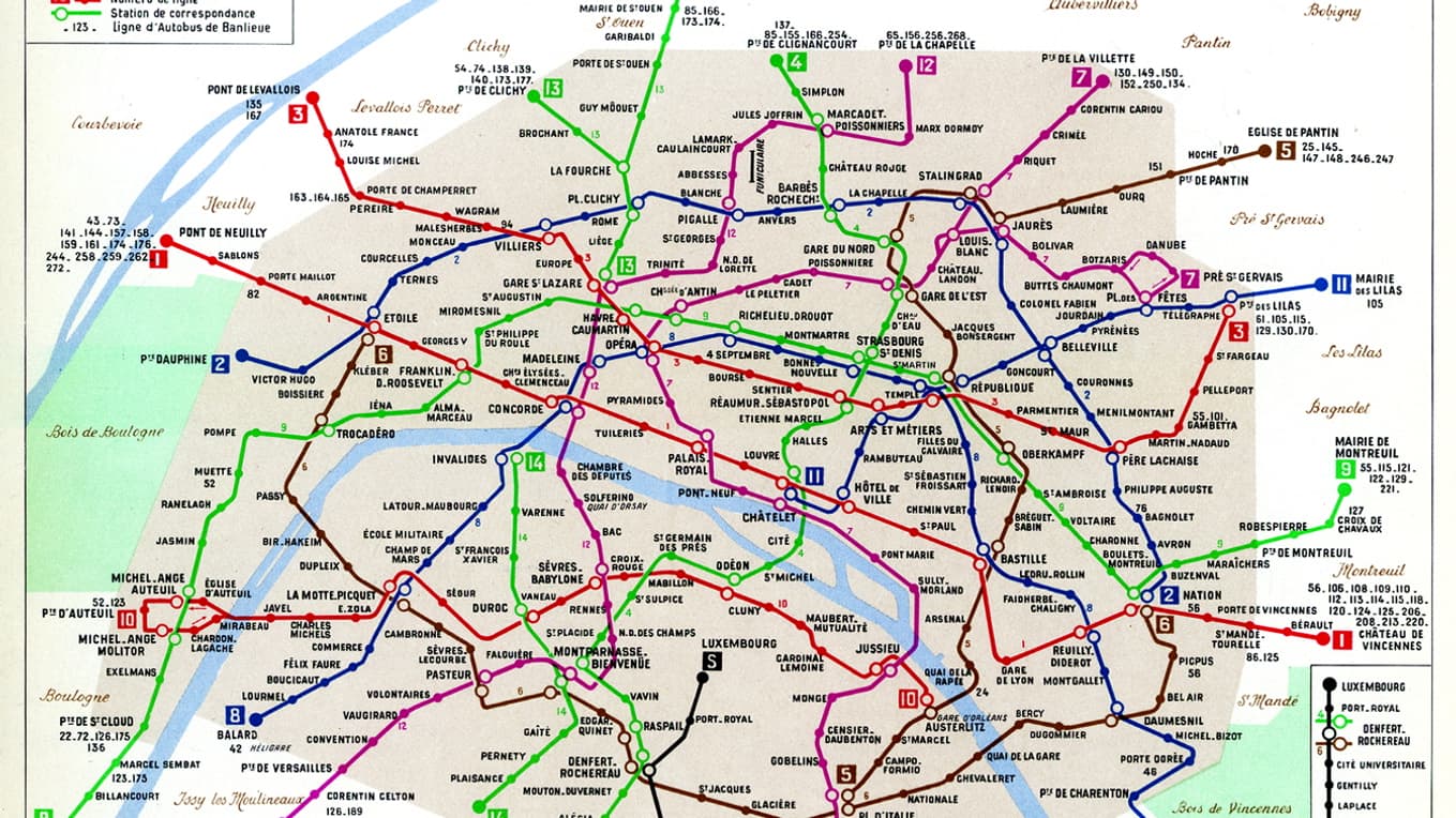 Le plan du métro en 1963.