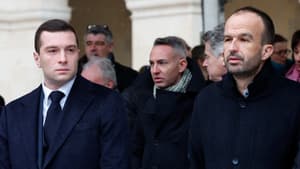 Jordan Bardella et Manuel Bompard le 7 février 2024 à Paris 