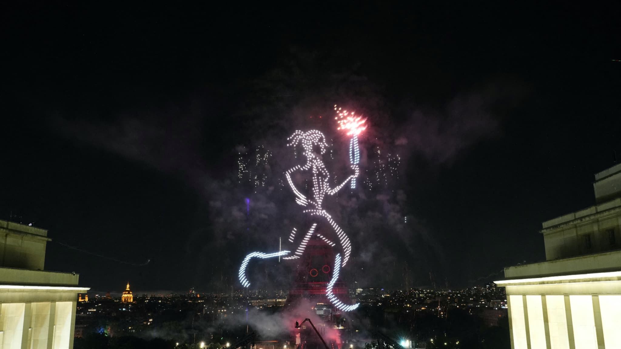 Le feu d'artifice du 14 juillet 2024 à Paris.
