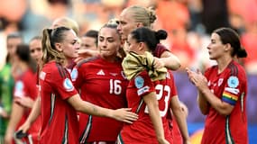 Les joueuses du pays de Galles à l'Euro le 5 juillet 2025