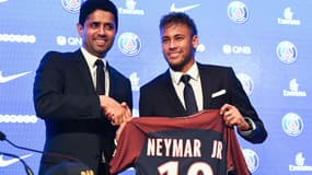 Nasser al-Khelaïfi et Neymar en 2017