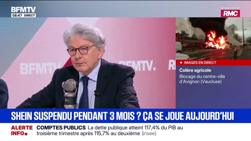 "Compte tenu de l'impact délétère de Shein (...), il est urgent que l'Europe intervienne", assure Thierry Breton, ancien commissaire européen