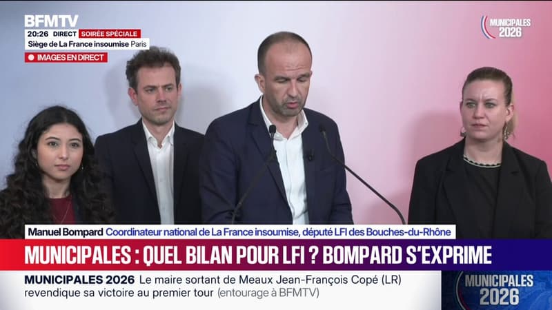 Municipales 2026: Manuel Bompard, coordinateur national de LFI, salue "une progression remarquable de la France insoumise"