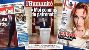 Les unes de deux journaux et un hebdomadaire, publiés mercredi.