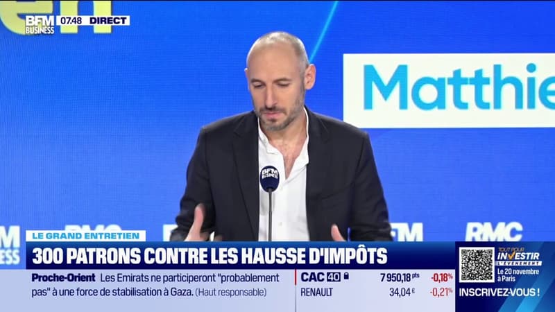 "Il y a vraiment un ras-le-bol" fiscal de la part des entrepreneurs en France, dénonce Matthieu Boeche, fondateur du mouvement 300 pour la France