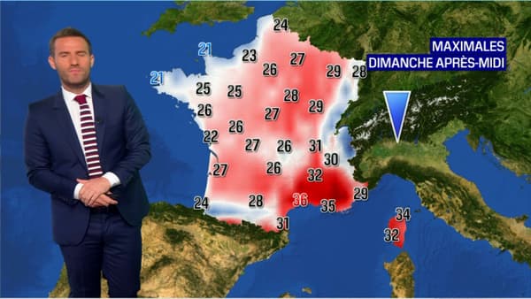 Les températures attendues dimanche 2 août. 