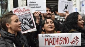 Une manifestation contre les violences faites aux femmes en 2016 en Bolivie.