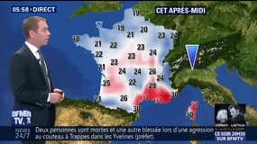 La perturbation s'affaiblit au fil de la journée mais traverse tout le pays, gagnant l’ouest de la France et provoque une baisse des températures