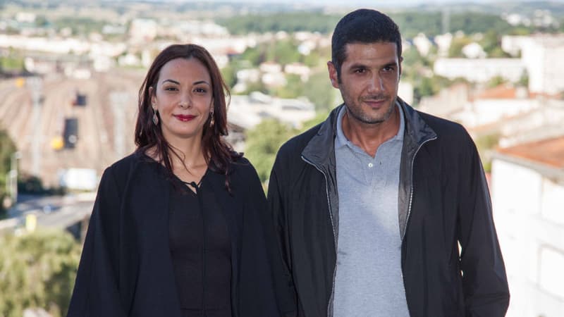 Le réalisateur Nabil Ayouch et l'actrice Loubna Abidar au Festival du film Francophone d'Angoûleme.